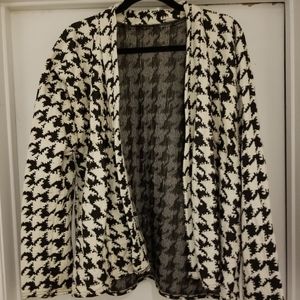 Houndstooth cardigan blazer